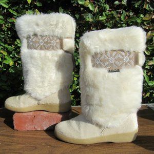 Women's Cream Fur Boots
